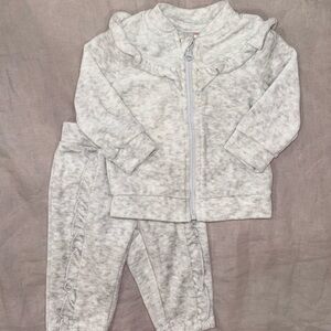 Wonder Nation Light Gray Velour Hoodie Set